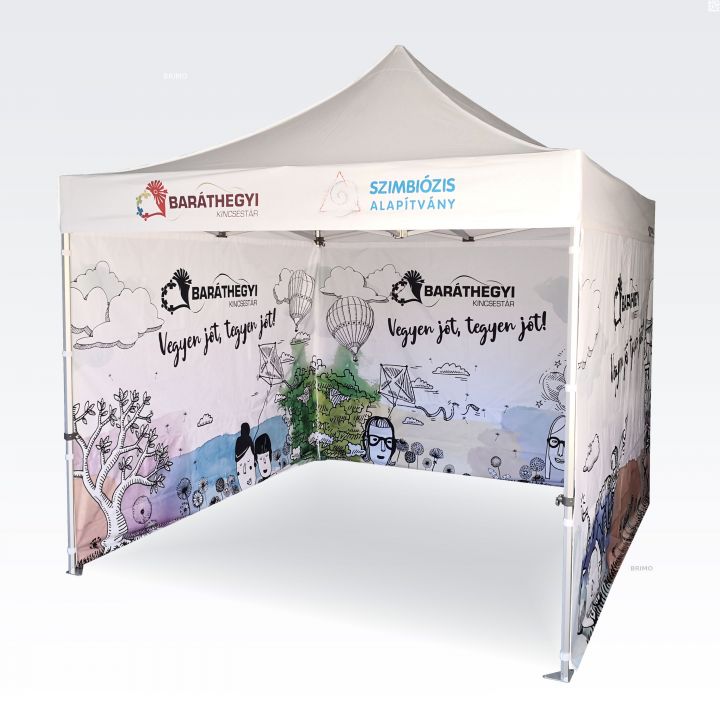 Мобилна палатка със защитен покрив срещу слънцето