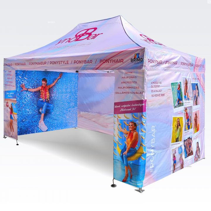 Водоустойчива сгъваема пазарна шатра със странични стени