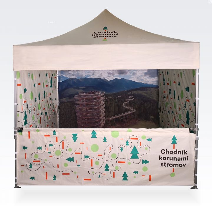 Водоустойчива сгъваема шатра за събития на открито с възможност за окачване на реклама